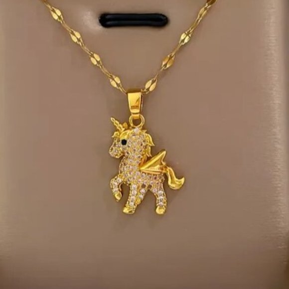 Golden Pegasus Necklace - Picture 2 of 4
